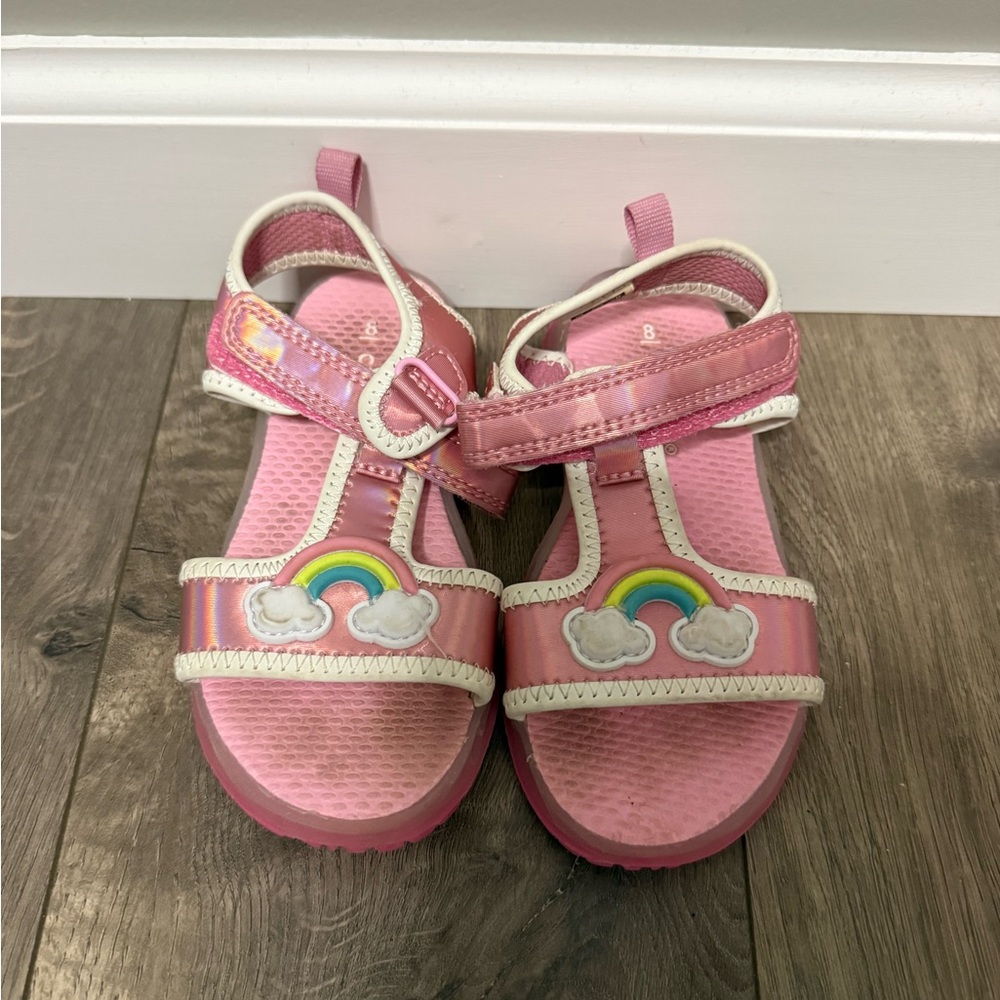 Carter's Pink Rainbow Patch Hook-and-Loop Sandals